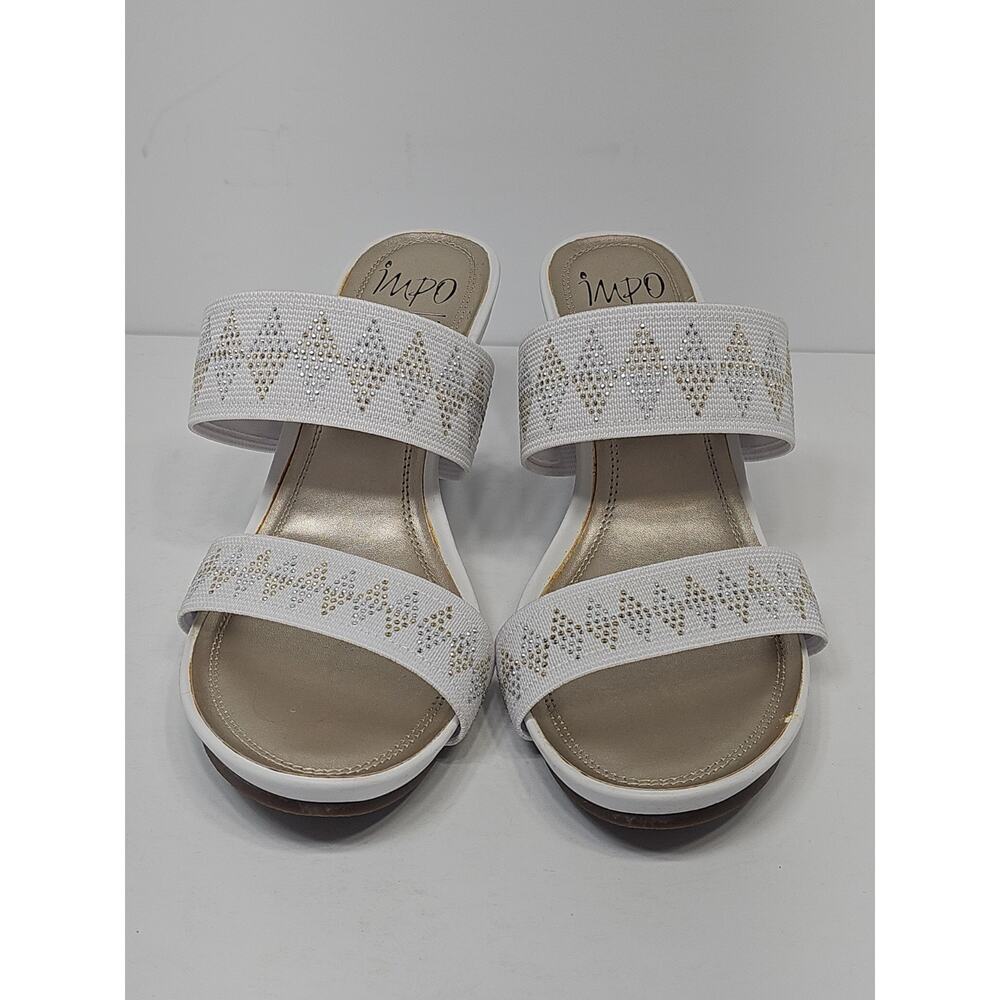 Impo Voice White Heel Sandals Size 9.5M